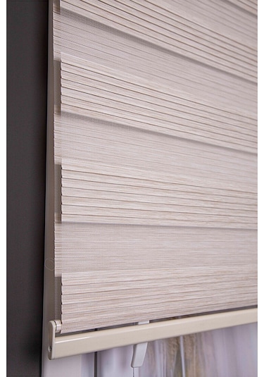 Oba Perde Bambu Pileli Zebra Perde Beyaz 140 x 190