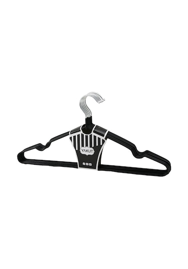 Siyah 10pcs Silikon Kaplamalı Metal Elbise Askısı Antrasit