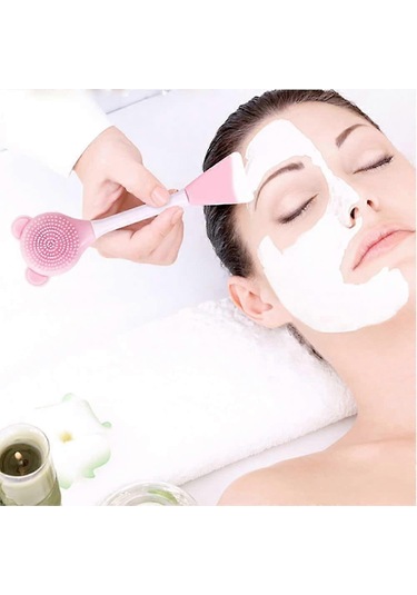 Parçalı Ayı Silikon Yüz Maskesi Temizleme Fırçası