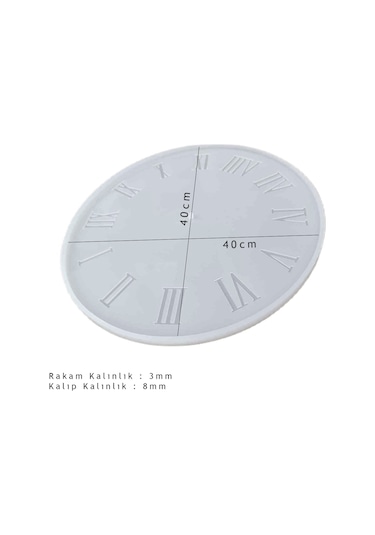Epoksi Silikon Kalıp Roma Rakamlı Saat Kalıbı Battal Boy 40 Cm