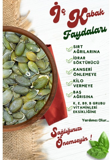 Meşhur Nevşehir Yüksek Proteinli Yerli Vegan Tuzsuz Çiğ Kabak Çekirdeği İçi Cucurbita Pepo 1kg
