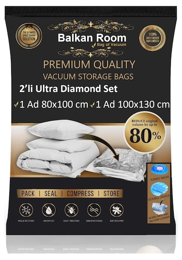Balkan Room Vakum Hurcu 2 Li Ultra Diamond Set Vakumlu Hurç Şeffaf
