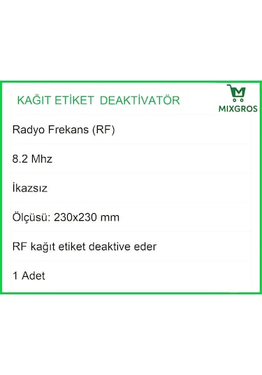 Kağıt Etiket Öldürücü Deaktivatör Rf Radyo Frekans İkazsız