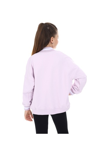 Toontoy Kız Çocuk Baskılı Kolej Hırka Açık Lila