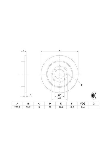 Honda Jazz 1.4 2008-2015 Bosch Arka Disk 2 Adet
