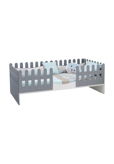 Meltem Kids Soft Gri Montessori Karyola 90x190 CM Gri
