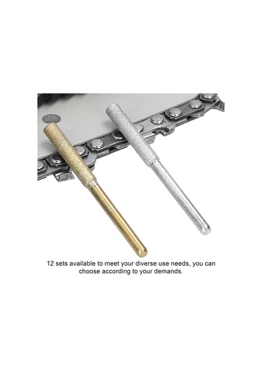 Ximistore9 Titanyum Kaplı Zımpara Uçları - 4.8mm 12'li Set, Yüksek Performanslı Testere Bileme Aksesuarı