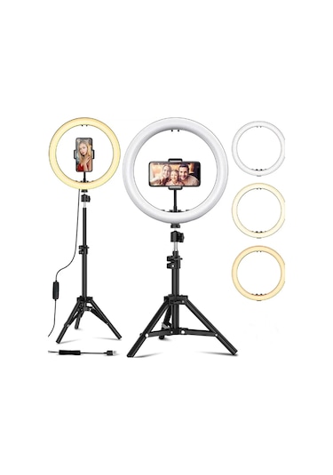 Gaman 3 Renk Işıklı Tripod Tiktok Selfie Lambası Makyaj Işığı 140 CM