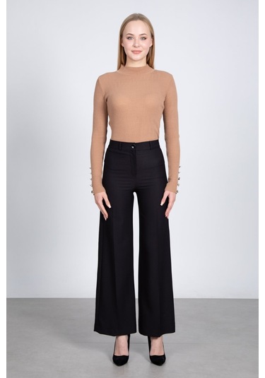 Palazzo Pantolon - Siyah-Siyah
