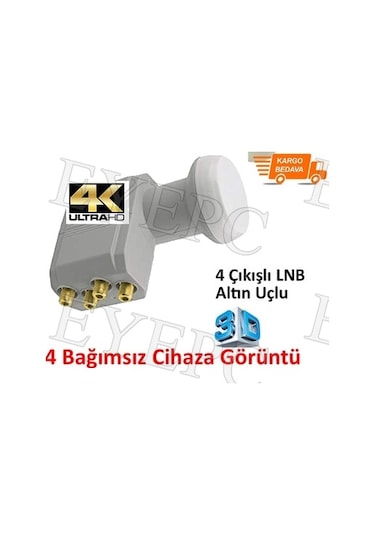 EYEPC Her Çanağa Uyumlu Ultra Hd Full Hd 3D 4K  4'lü LNB