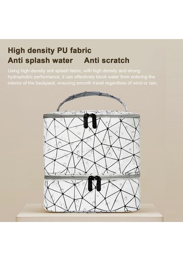 Novahub Çift Katmanlı Yükseltilmiş Kozmetik Çantası, Pratik Taşınabilir Alet Çantası Yeşil