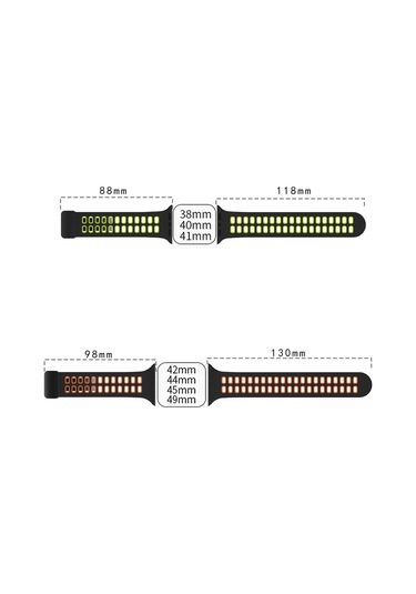 Manyetik Kat Toka Kare Delikleri Silikon İzle Kayış, iOS Uyumlu Watch Serisi 9 & 8 & 7 41mm / Se 3 & Se 2 & 6 & Se & 4 40mm / 3 & 2 & 1 38mm