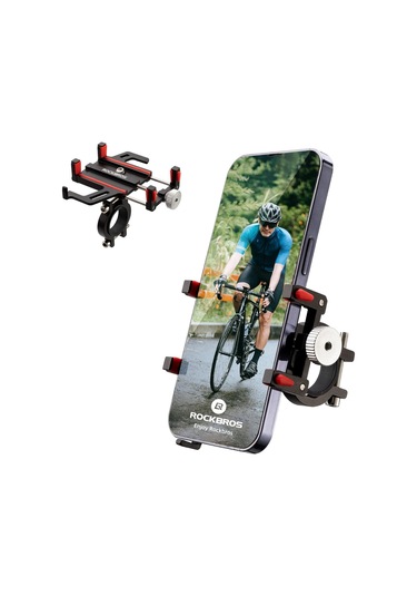 Valkyrie 879-k Alüminyum Motorsiklet Bisiklet Cep Telefonu Tutucu - Darbeye Dayanıklı Paslanmaz - 360 Derece Dönebilir - Evrensel Uygunluk Kırmızı