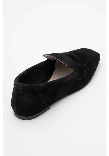 Luvishoes Luvi Shoes Morne Siyah Süet Hakiki Deri Kadın Loafer Ayakkabı SIYAH SUET