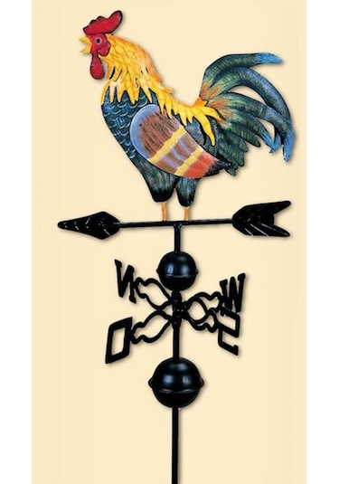 Suntek 47 '' Avrupa Metal Boyalı Horoz Rüzgar Gülü Yön Burcu