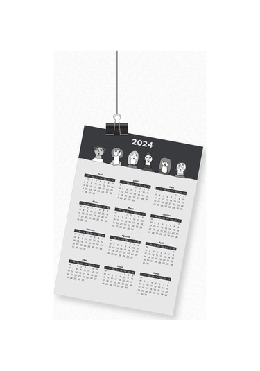 Kadın Temalı Poster Duvar Takvimi