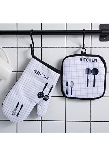 Dimi Izgara Sağ Eldiven Kalın Mikrodalga Pişirme Eldiveni Tencere İle Isıya Dayanıklı 5