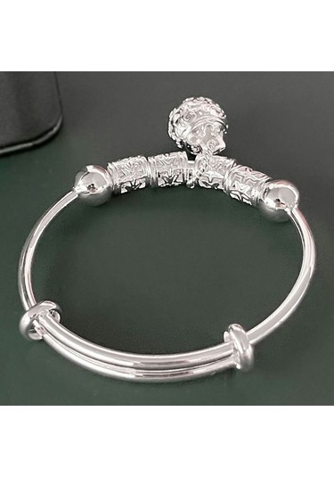 Dancemonkey Boyutu Ayarlanabilir Çan Transfer Boncuk İçi Boş Saray Çan Bilezik Gümüş