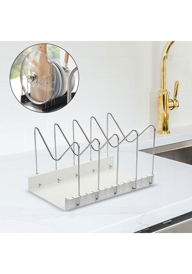 Suntek Pot Tava Kapağı Tutucu Raf Daireler Ev Kiler Için Kesme