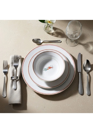 Güral Porselen Yonca 24 Parça Yemek Takımı 7014 Beyaz