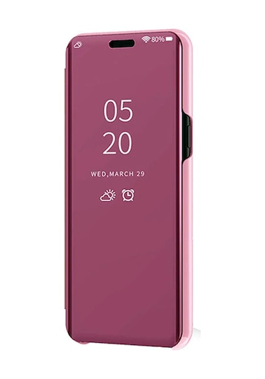 Oppo A5 2020 / A9 2020 Uyumlu Aynalı Kapaklı Lüx Kılıf Rose Gold