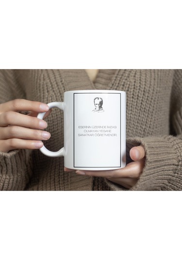 Öğretmen Kupa Bardak - Mustafa Kemal Atatürk Öğretmen Sözü İle Tasarlanmış Kupa Hediye Beyaz