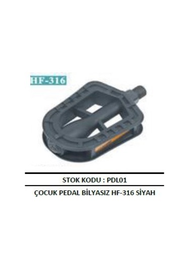 Bisiklet Çocuk Pedal Bilyasız Hf-316 Siyah