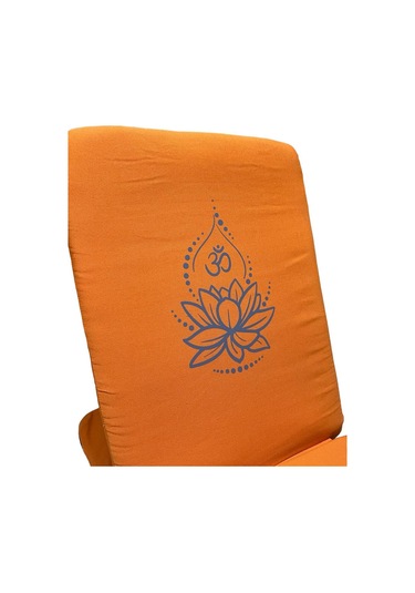 Yogaezo Lotus Çiçeği Baskılı Backjack Meditasyon Sandalyesi Turuncu Trc10