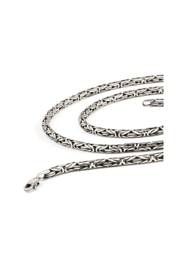 925 Ayar Gümüş Yuvarlak Kral Zincir Erkek Kolye 2,5 Mm Kalınlık