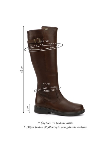 Gönderir Kadın Kahve Antik Fermuarlı Kauçuk Taban Hakiki Deri Çizme Gkzc13444570 Kahverengi