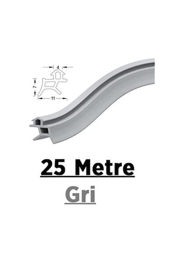  Pvc Kapı Pencere Fitili Contası 25 Metre İnce Gri
