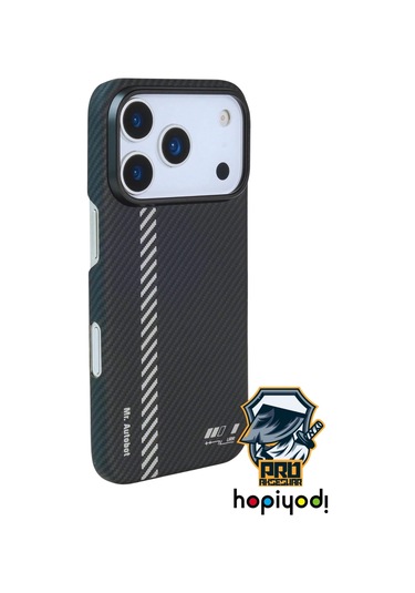 İphone Uyumlu 17 Pro Max Kılıf M-safe Şarj 600d Güçlü Kamera Çerçeveli Pure Kevlar Fiber Turuncu-siyah Hafi