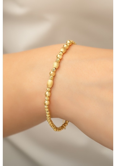 Dorica Toplu Bileklik 14 Ayar Altın Kaplama 925 Ayar Gümüş