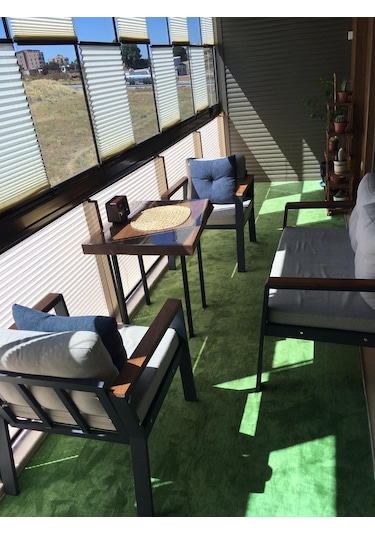 Yeşil Protokol Özel Kesim Kaymaz Tabanlı Balkon Halısı