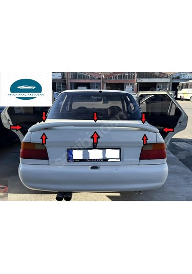 Ford Escort Sedan Rüzgarlık Işıklı Boyasız Ham Siyah Fiberclass