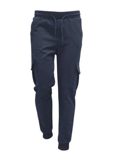 Erkek Çocuk Basic Kargo Cepli Jogger Paça Okul Eşofman Altı Ak2322-1 Lacivert