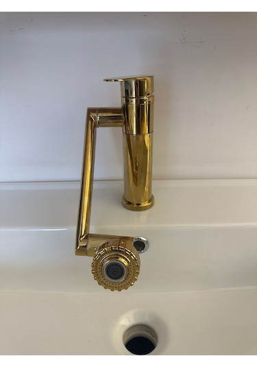 Boheme Fleko Akrobat Hareketli Çok Fonksiyonlu Lavabo Bataryası Gold