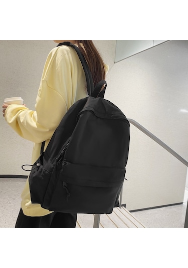 Geekyou Büyük Kapasiteli Sade Ve Şık Sırt Çantası - Ofis Ve Okul İçin Dayanıklı Kumaş, Unisex Tasarım Siyah