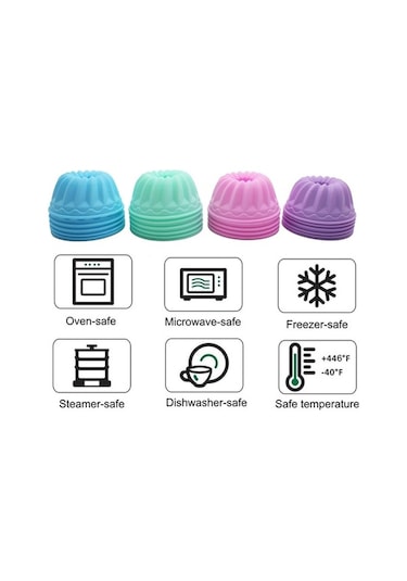 Maoyaya 24'lü Silikon Pişirme Bardakları, Kabak Kalıpları, Yapışmaz Cupcake Astarları, Jöle Ve Muffin Tepsisi Diğer