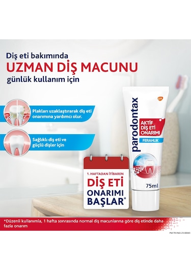 Parodontax Aktif Diş Eti Onarımı Ferahlık Diş Macunu 75 ML