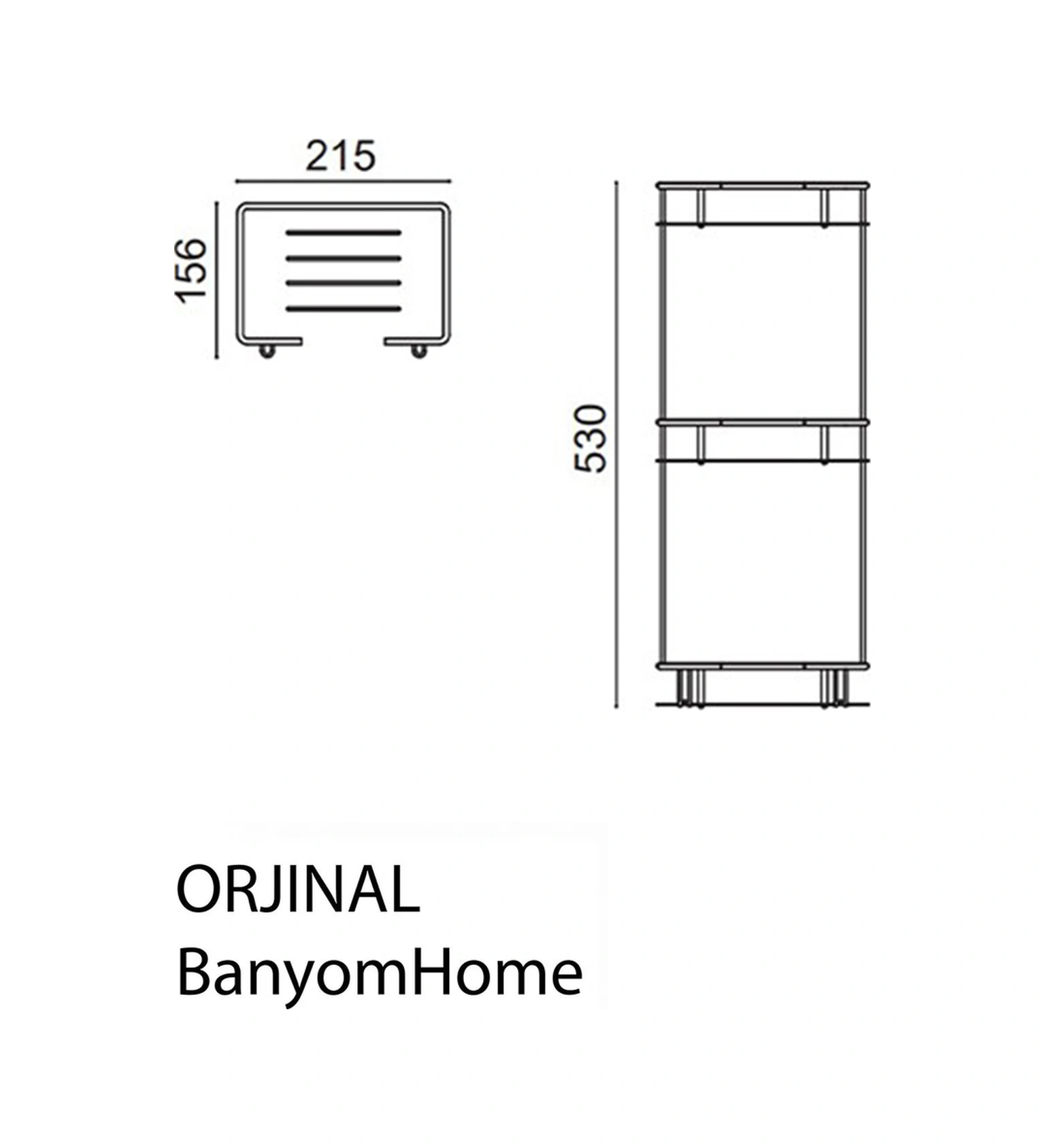 Çelik Banyo Paslanmaz Pirinç Mat Siyah Lidya 3'lü 15x22 Cm Şampuanlık Banyo Rafı Siyah