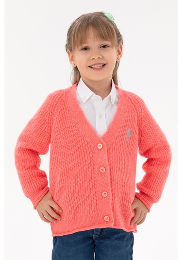 U.s. Polo Assn. Kız Çocuk Nar Çiçeği Hırka Triko 50297178-vr239 Nar Nar Çiceği