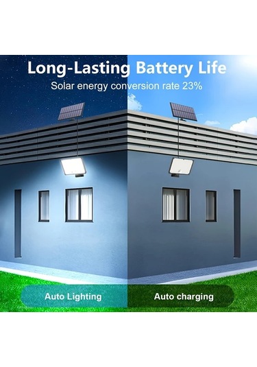 Xuweiwei Dış Mekan Solar Aydınlatma Beyaz Işık 400 Led Hareket Sensörlü Bahçe Duvar Lambası 120 Derece 5 Metre Kablo Beyaz Işık