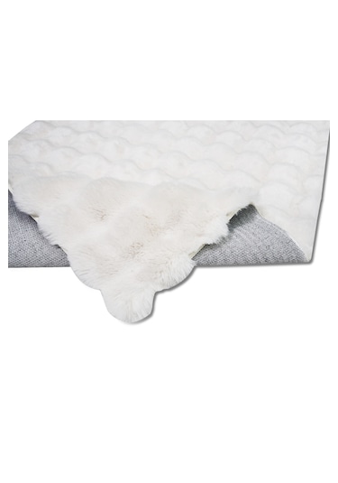 Yünteks Bubble Kabartmalı Peluş Post Halı 90x150 Krem