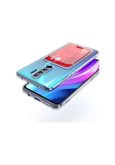 Xiaomi Redmi Note 8 Pro Kılıf Kartlıklı Şeffaf Zore Setra Clear S Renksiz