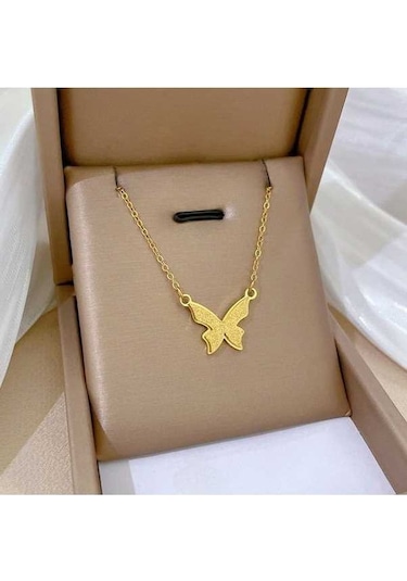 Dancemonkey Titanyum Çelik Geometrik Hayvan Kadın Kolye-jhxl05, Minimalist Tarzda Altın