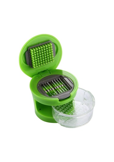 2 Adet Mini Mutfak Aracı Sebze Sarımsak Manuel Dilimleme Yeşil