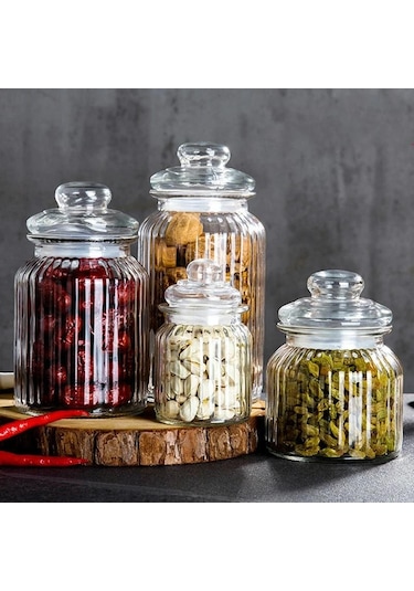 Paşabahçe viva cam kavanoz - cam saklama kabı 6 lı 2 boy 900+1500