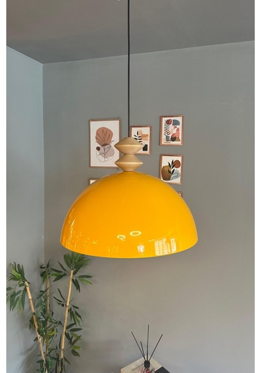 Linate Sarı Q Kafa Başlık Avize Tekli Sarkıt Salon Kuaför Dekoratif Aydınlatma SARI