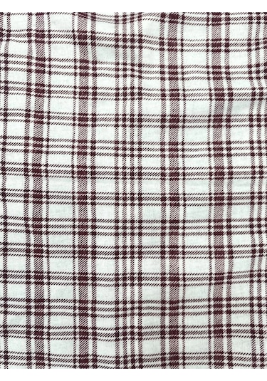 Desenli Penye Diz Altı Büyük Beden Anne Kadın Kapri Bordo Ekose